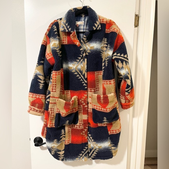 Pilcro Jackets & Blazers - Anthropologie Pilcro Leopard Duster Sherpa Jacket